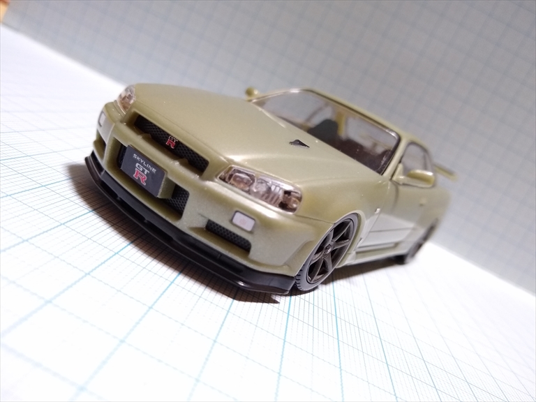 (レビュー)楽プラ アオシマ ザ・スナップ キット ニッサン R34 スカイライン GT-R ニュル/ミレニアムジェイドの画像