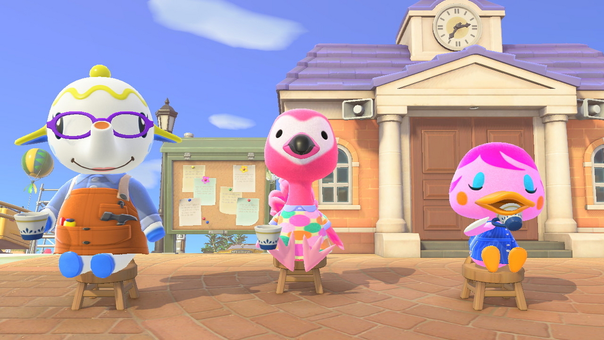 あつまれ どうぶつの森 皆さん正面を向いたお茶会の画像