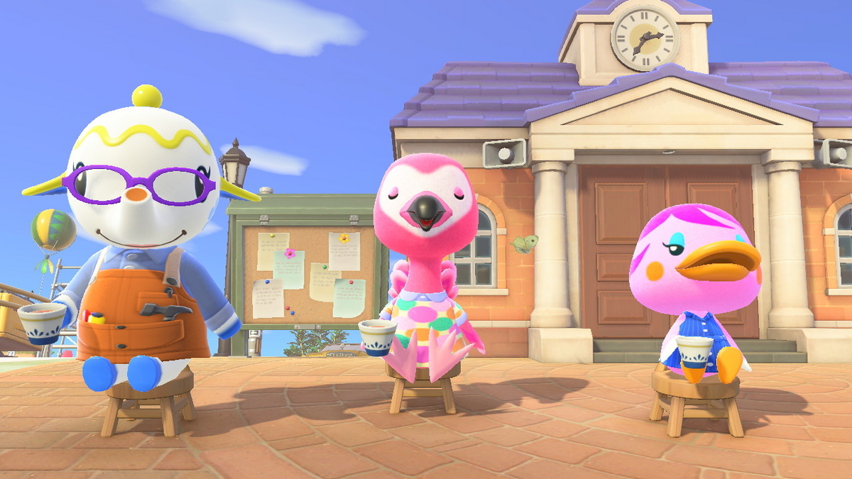 あつまれ どうぶつの森 皆さん正面を向いたお茶会の画像