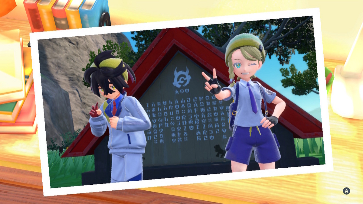ポケモンsv ゼロの秘宝 前編・碧の仮面9ページ(1つ目の看板と、ともっこ像)の画像