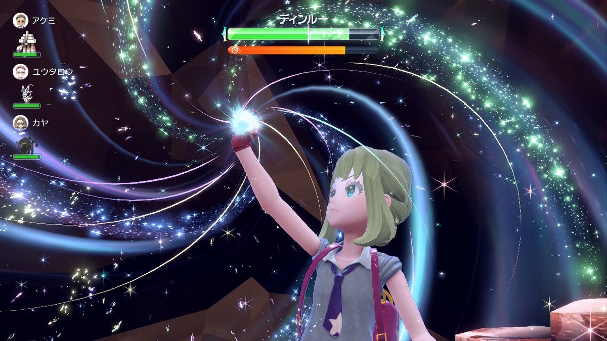 ポケモンsv テラレイドバトル 色違いのディンルーは、エナジーボールで楽勝！の画像