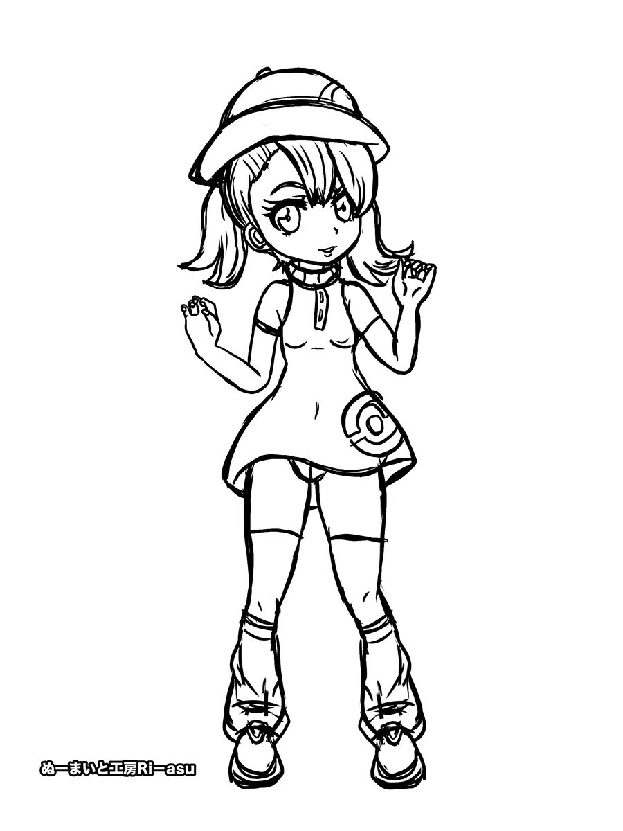 おえかき工房!色んなキャラクター編 24ページ ぽこ あ ポケモンの主人公をお絵描きしてみました!の画像