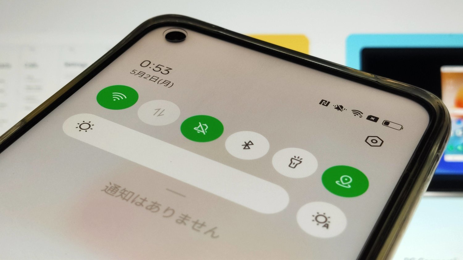 OPPO Android 12へ更新後、通知パネルから一部「ボタン」が削除