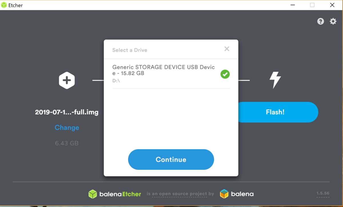 ドライブは自動選択されていた