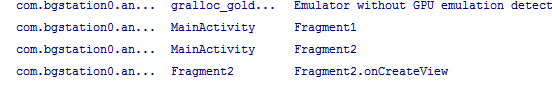 ログにFragment側のonCreateViewが出てる