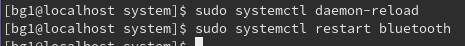 daemon-reloadとrestart bluetooth