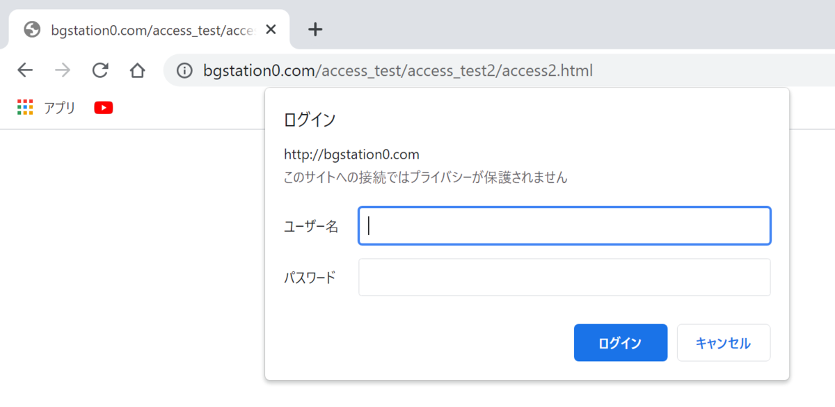 前回同様、認証ダイアログが出た。