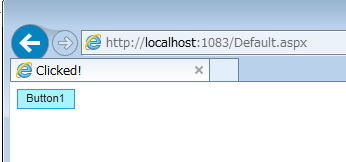 タブが"Clicked!"に変わる
