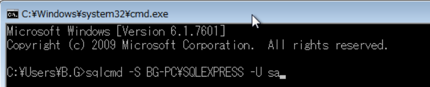sqlcmdでもSQL Server 認証でログインできるか試してみる