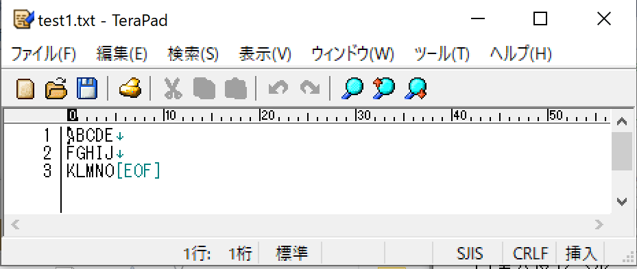 アルファベットは当然SJIS