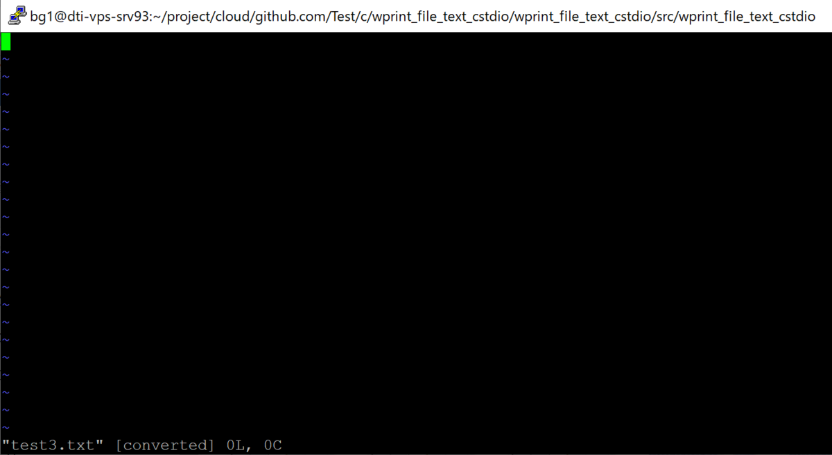 test3.txtもtest1.txtと同じく書き込まれない。