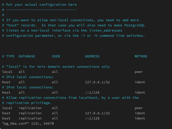 localがpeerだと、"Linuxユーザ"のtestuser1で起動しないと認証失敗する。