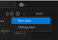 Run javaで実行。