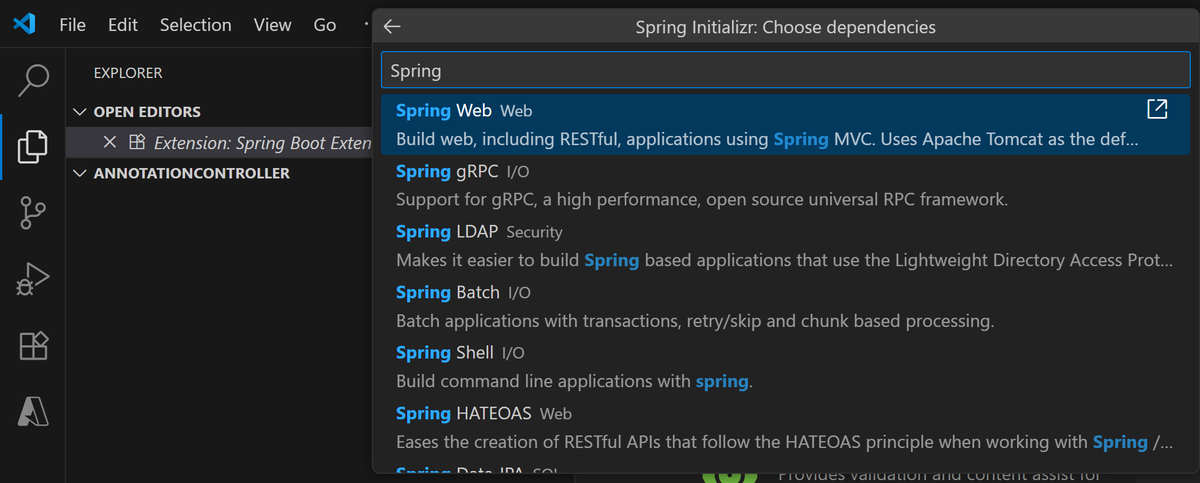 ここはSpring Webと