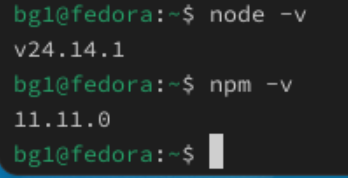 nodeとnpmのバージョンを確認
