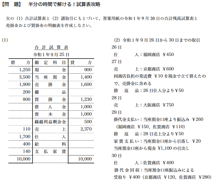 半分の時間で解ける 試算表の攻略 Bokifan S Diary