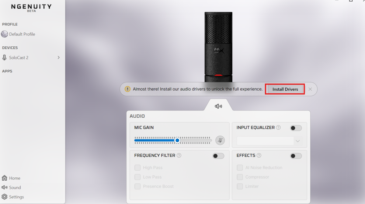 ドライバインストール通知