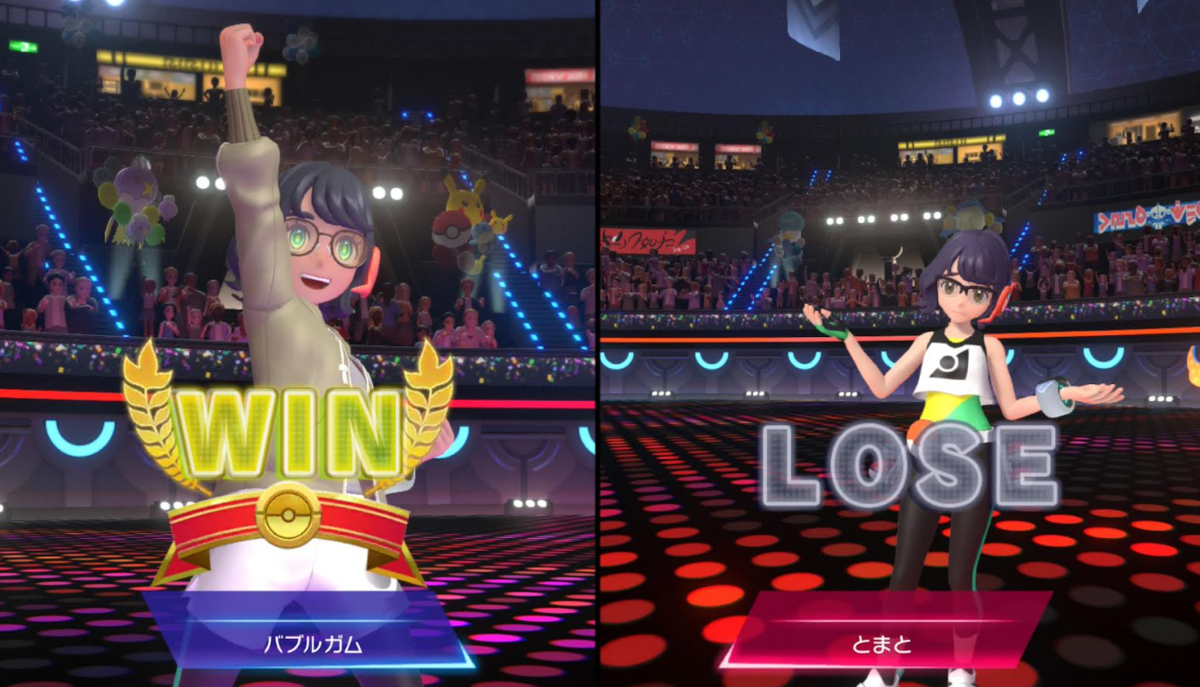 キャラの勝利画面。キャラメイクで、髪型とかは変えられるけど、肌の色とか変えられないので注意。