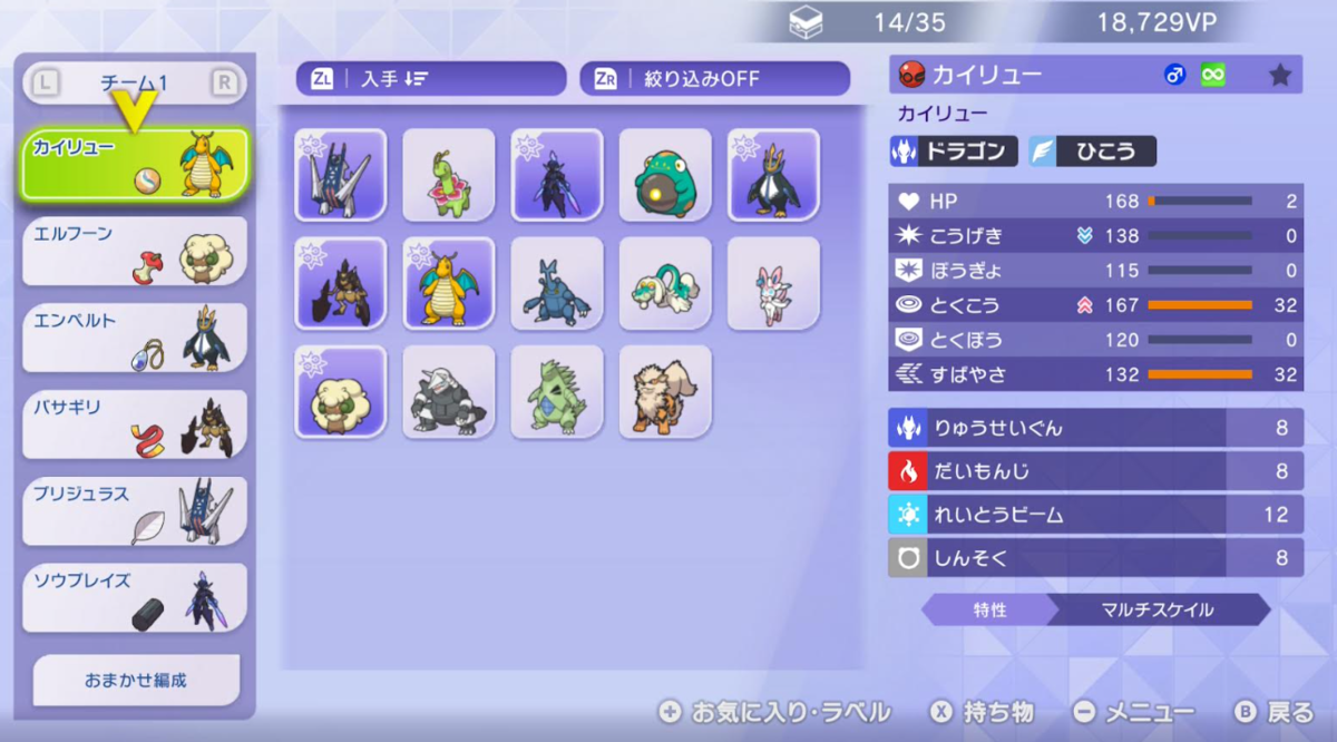 今の私のポケモンの構成。どうすれば勝てるの笑