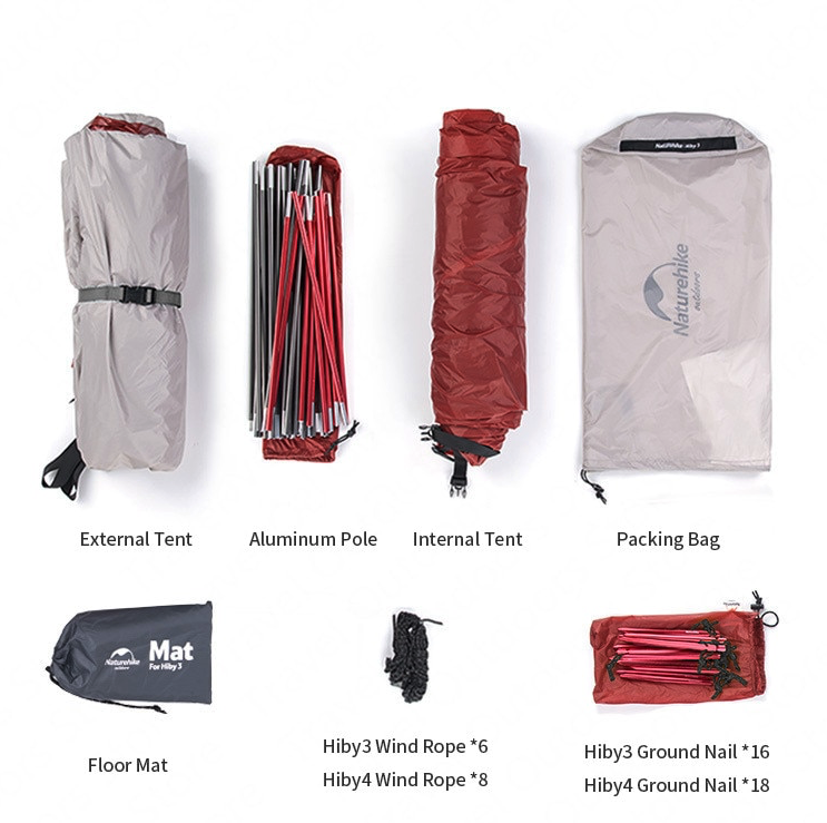 Naturehike Hiby3 3人用テント ハイビー3 グランドシート付き Amazon