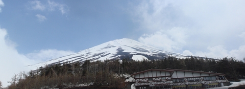 五合目から見た富士山のパノラマ写真