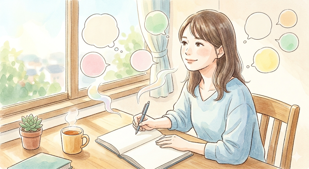 思いついたことを綴る。次の日だからこその気づきも楽しむ。