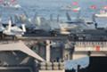 [飛行機]2008年２月11日　佐世保に入港した空母ニミッツ艦上の搭載機群