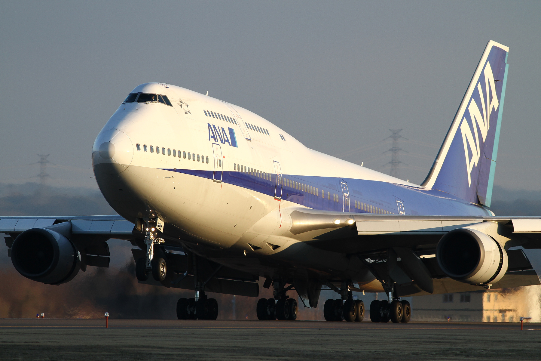 個別「[飛行機]2014年3月15日福島空港に着陸する全日空の747481(D)(JA8961)」の写真、画像 飛行機