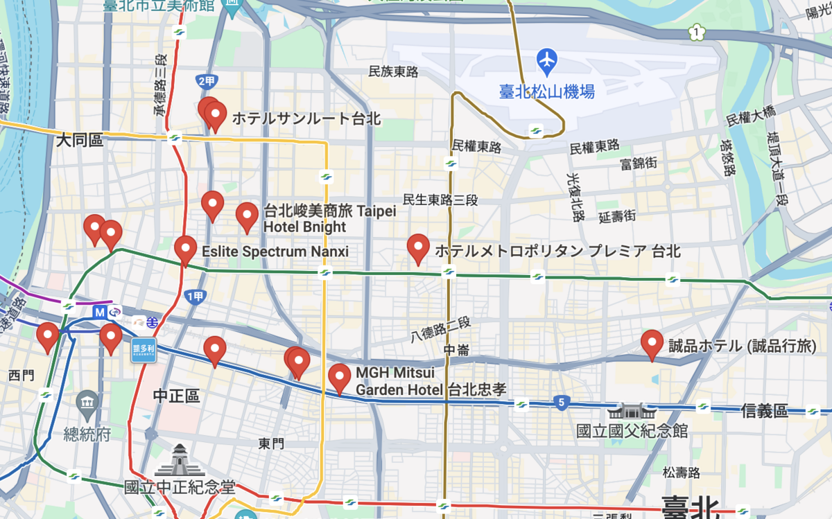 Google mapを使った旅行・遠征時のホテル選び、旅行計画の立て方