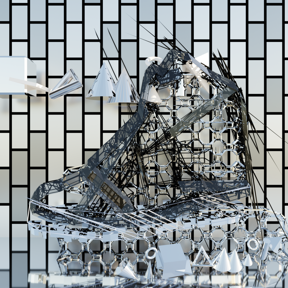 メタルチックなスニーカー