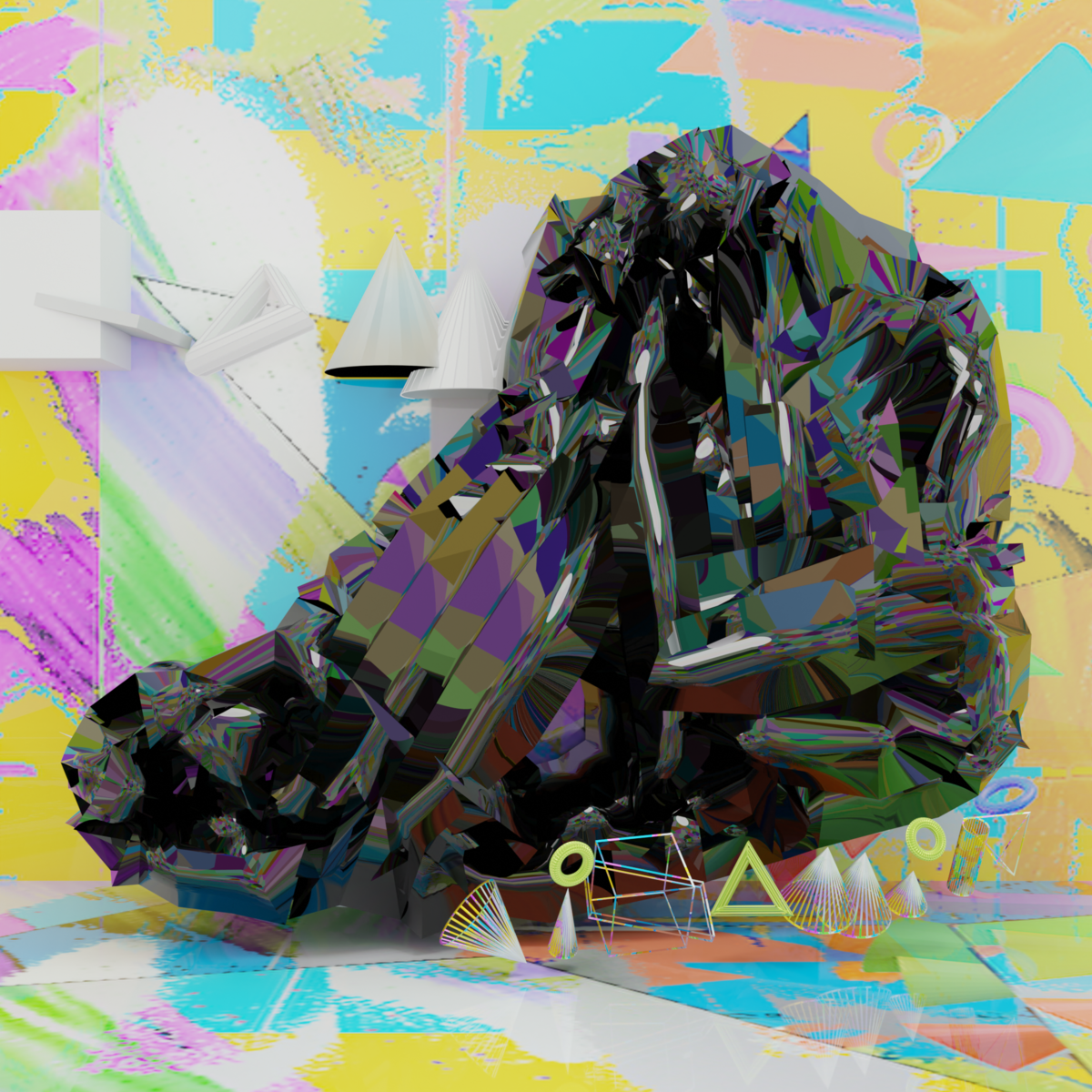 黒光りスニーカー