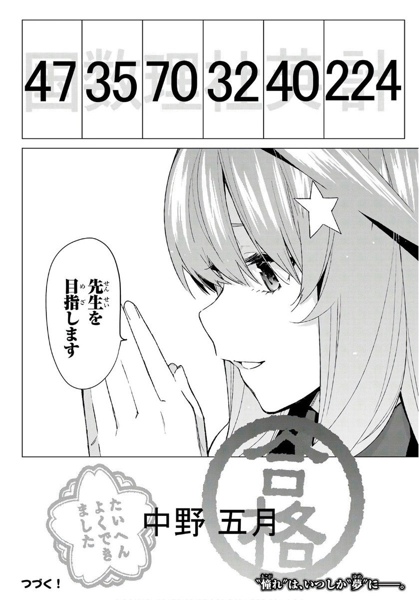 五等分の花嫁7巻をネタバレ解説！！風太郎は五つ子の恩に報いる