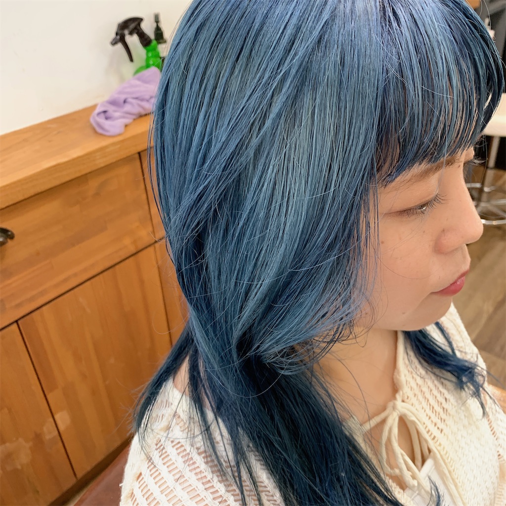 寒色系カラー【ブルーアッシュとネイビー】色落ちで2度楽しめるヘア