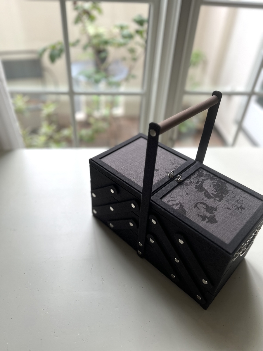 フレンチアンティーク風お裁縫箱　Boîte à couture accordéon