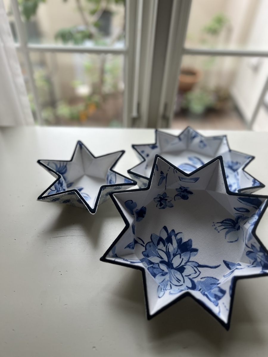 カルトナージュで作った六芒星、八芒星、十芒星の星型のトレイ/カルトナージュカトンテール