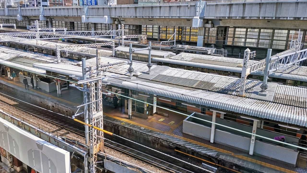 JR神田駅ホーム 俯瞰写真