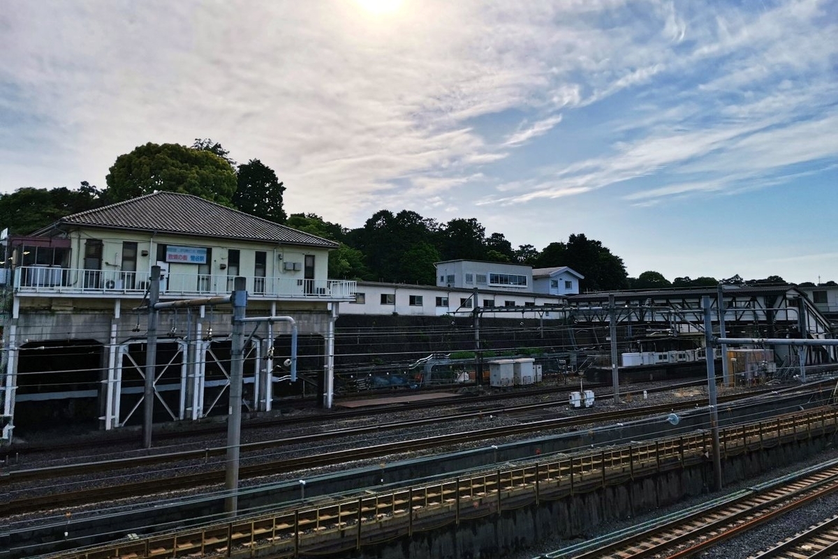 鶯谷駅の高架道路から撮影した写真。