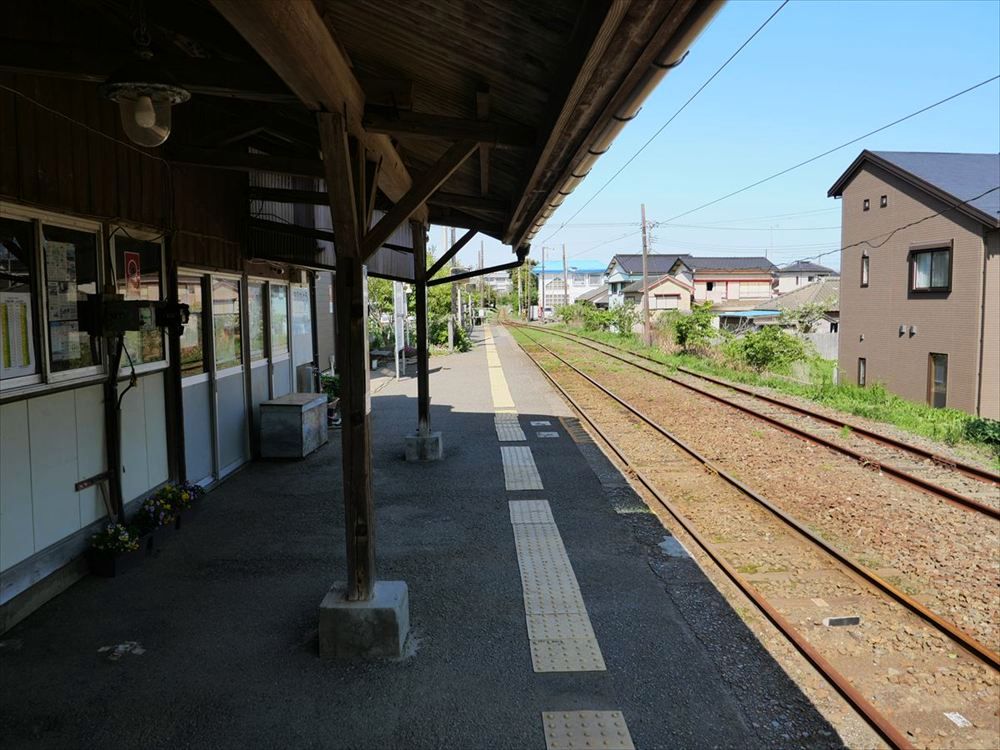 外川駅のホームの風景