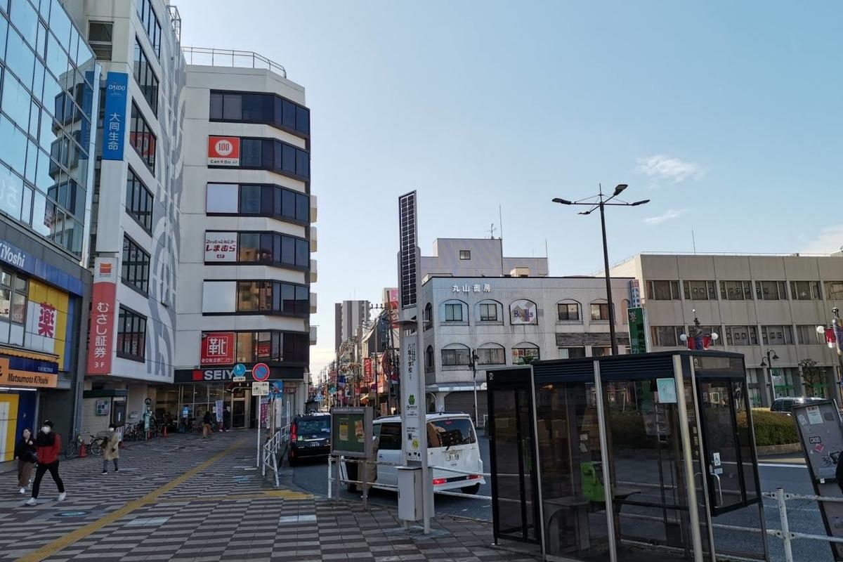 久米川駅の南口の駅前の風景