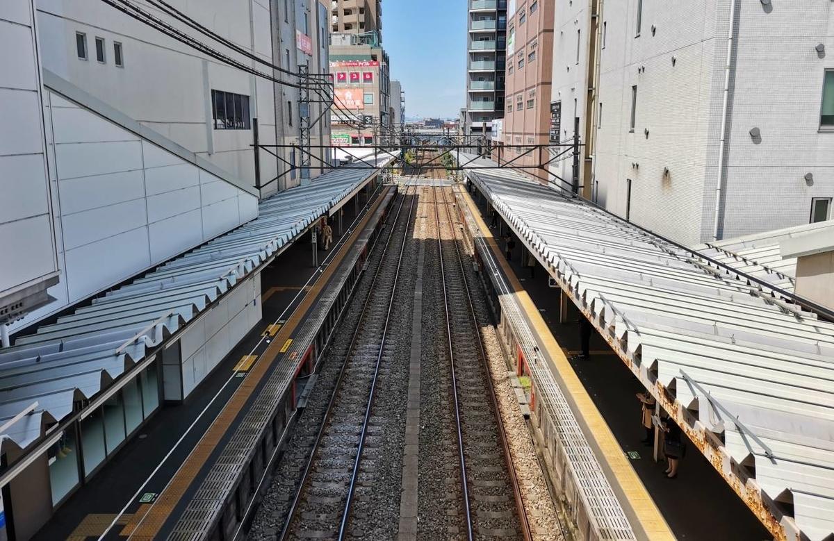 久米川駅のホームの風景