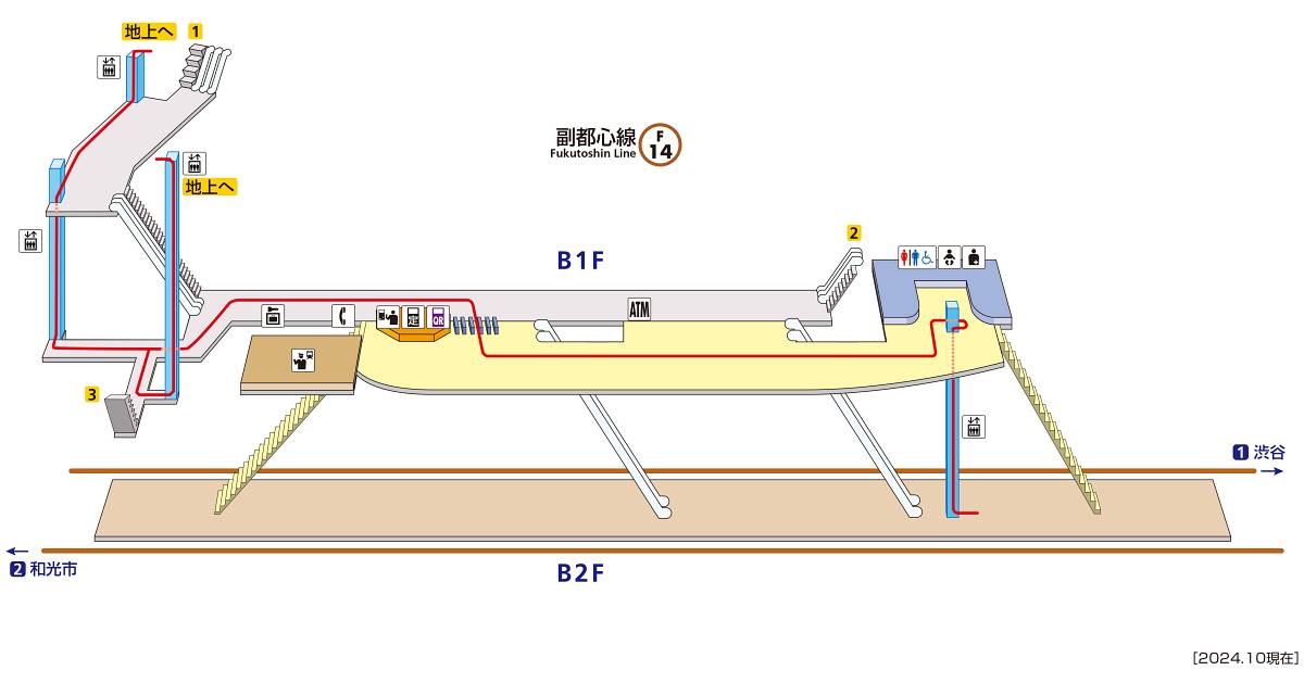 北参道駅【構内図/路線図/周辺風景/出口案内(1-3)】 - 東京フォト鉄道