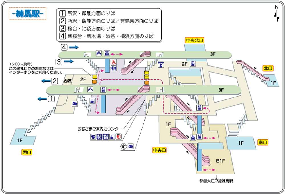 練馬駅の構内図