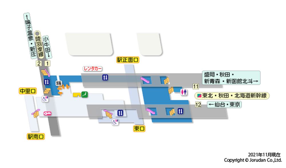 古川駅の構内図