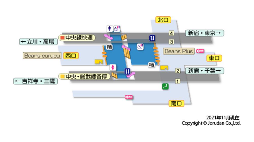 JR阿佐ヶ谷駅の構内図