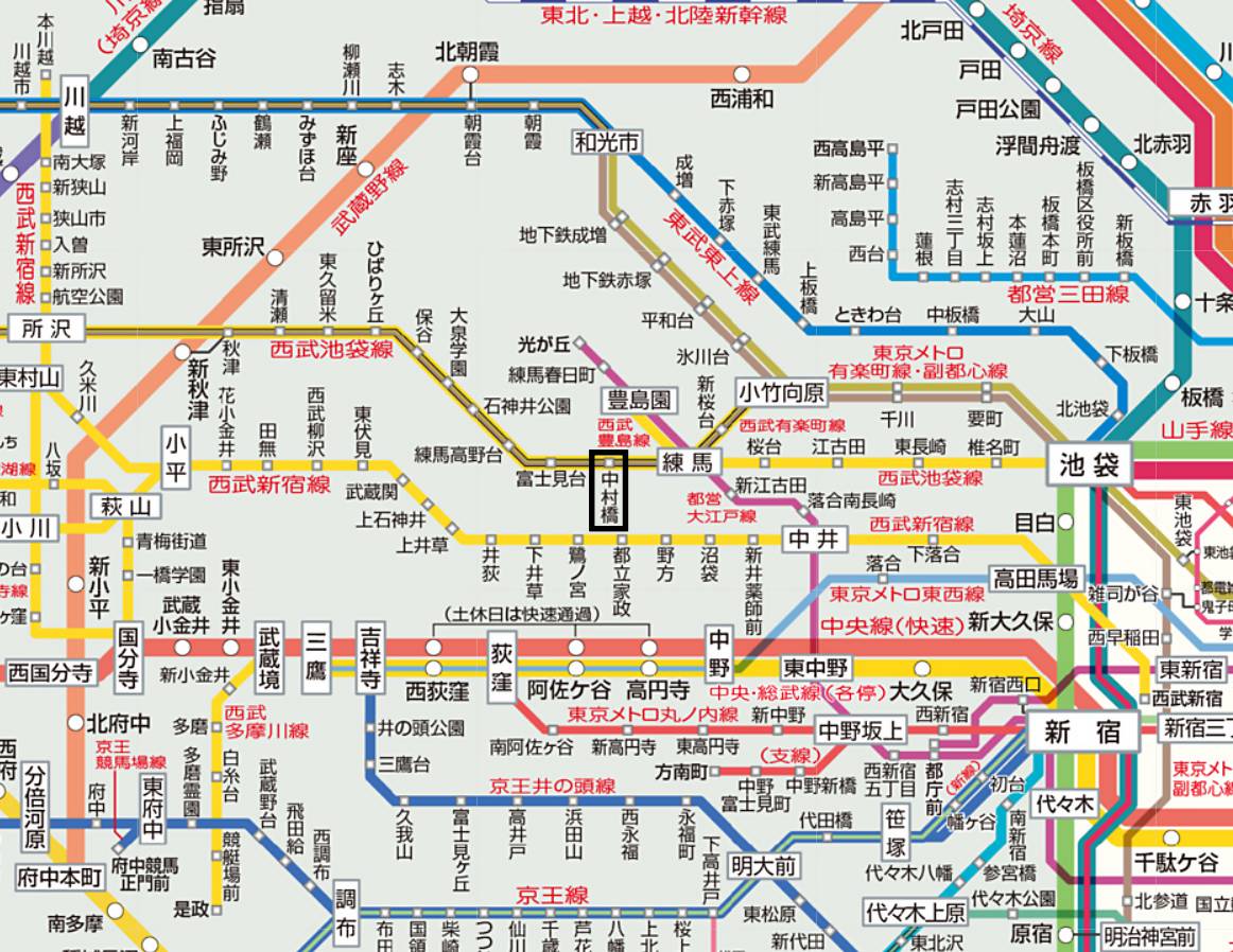 中村橋駅(西武池袋線)【路線図/構内図/周辺風景/出口案内(北口,南口)】 …