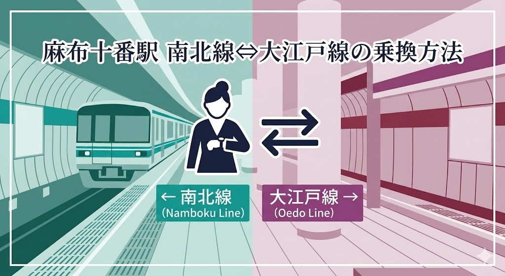 麻布十番駅 南北線⇔大江戸線の乗換方法【所要時間/乗車位置/道順】 - 東京フォト鉄道