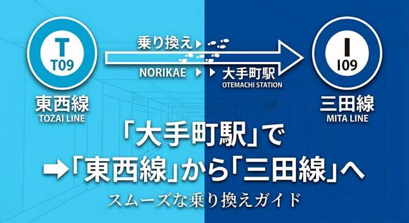 大手町駅で東西線から三田線に乗り換える方法【所要時間/乗車位置/道順