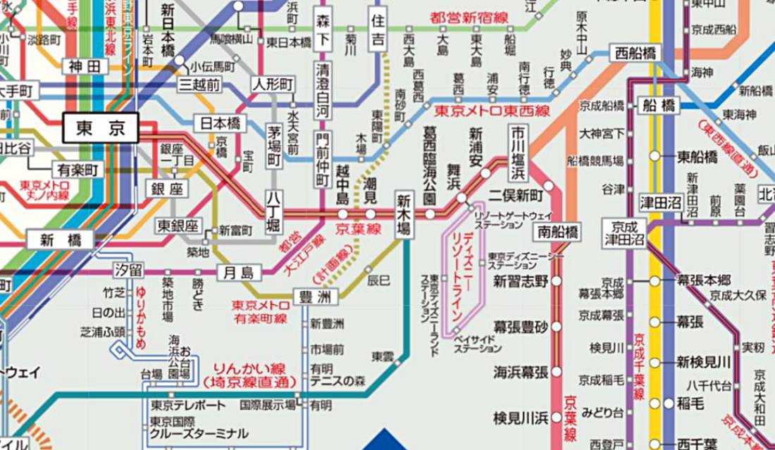 新木場駅(有楽町線/京葉線/りんかい線)【路線図/構内図/周辺風景/出口