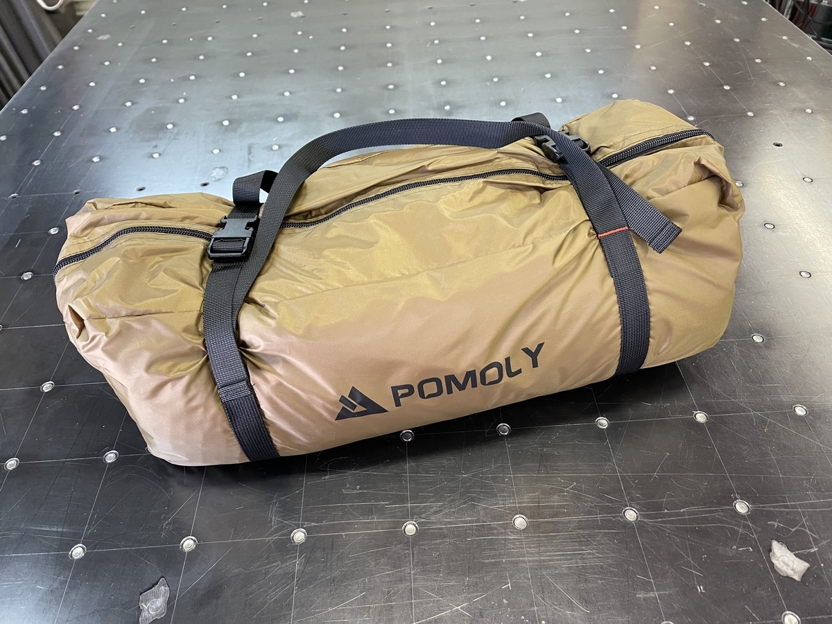 POMOLY STOVEHUT 70 パップテントを試し張り。テントポールの二股化や 