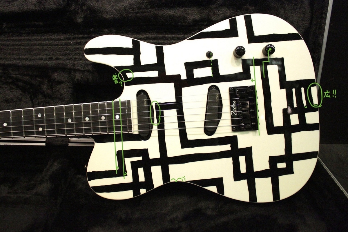 布袋寅泰 Zodiacworks TC-HOTEI WHITE LINE Zodiac TC-HOTEI 2014 GUITARHYTHM White Line /Black w/Show